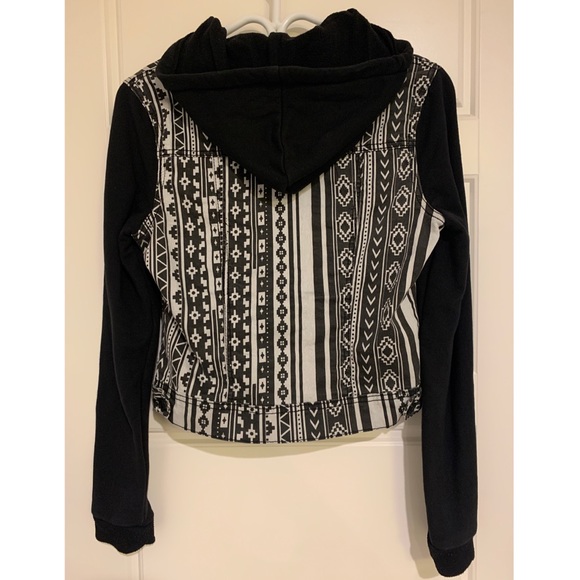 Aztec Jean Jacket Hoodie - Picture 4 of 6